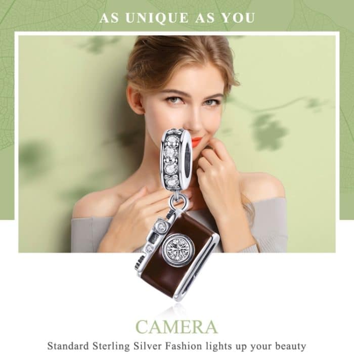 S925 Sterling Silber Retro Kamera Anhänger DIY Armband Halskette Zubehör – Bild 3