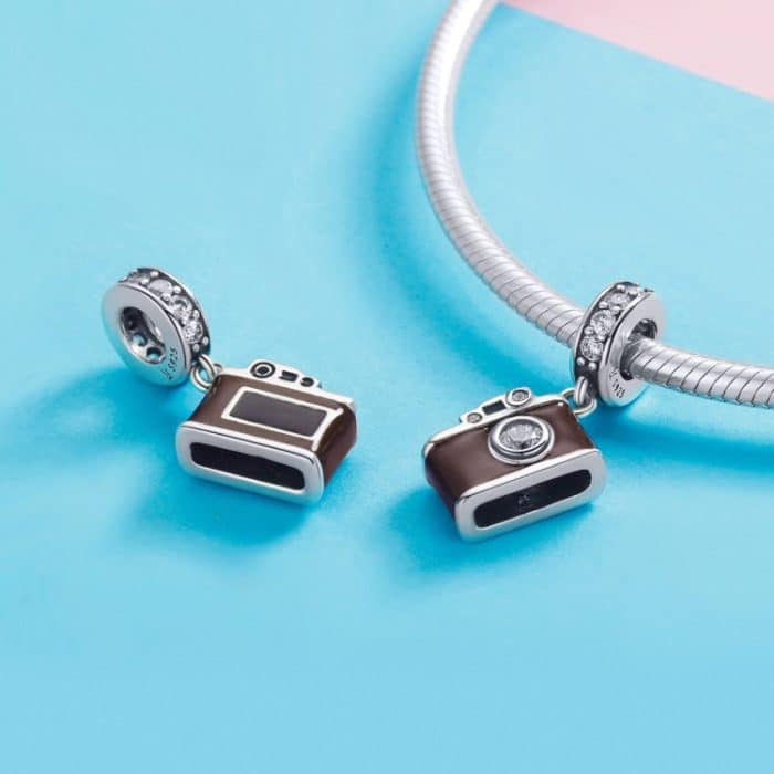 S925 Sterling Silber Retro Kamera Anhänger DIY Armband Halskette Zubehör – Bild 6