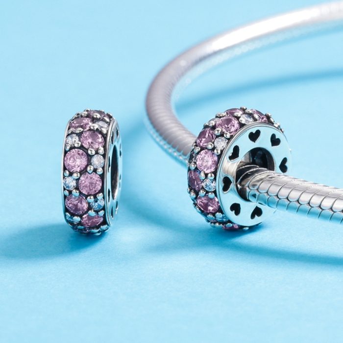 S925 Sterling Silber Anhänger Herzschlag Perlen DIY Armband Halskette Zubehör – Bild 4