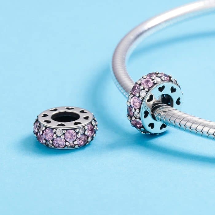 S925 Sterling Silber Anhänger Herzschlag Perlen DIY Armband Halskette Zubehör – Bild 5