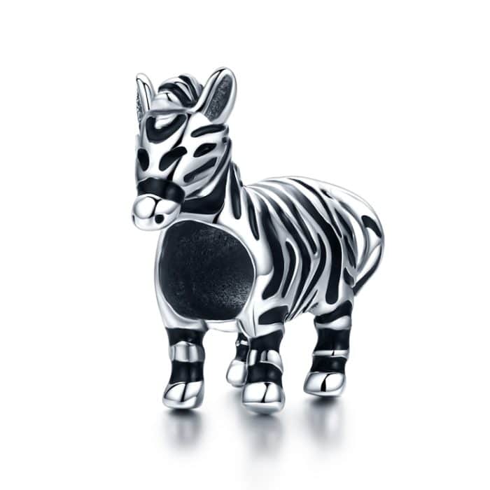 S925 Sterling Silber Cute Zebra Perlen DIY Armband Halskette Zubehör – Bild 1