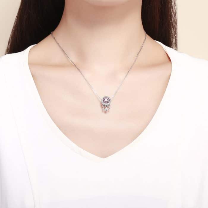 S925 Sterling Silber Anhänger Brilliant Herz Perlen DIY Armband Halskette Zubehör – Bild 6