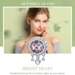 S925 Sterling Silber Anhänger Brilliant Herz Perlen DIY Armband Halskette Zubehör – Bild 7