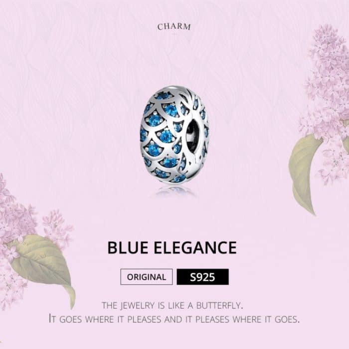 S925 Sterling Silber Blau Zirkon Positionierungsschnalle Perlen DIY Armband Halskette Zubehör – Bild 3