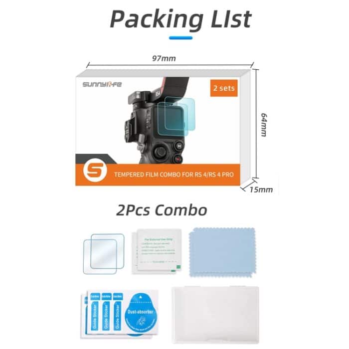 Sunnylife 2 Stück Bildschirm explosionsgeschützte gehärtete Glasfolie, For DJI RS 4/RS 4 Pro/RS 3/RS 3 Pro – Bild 11