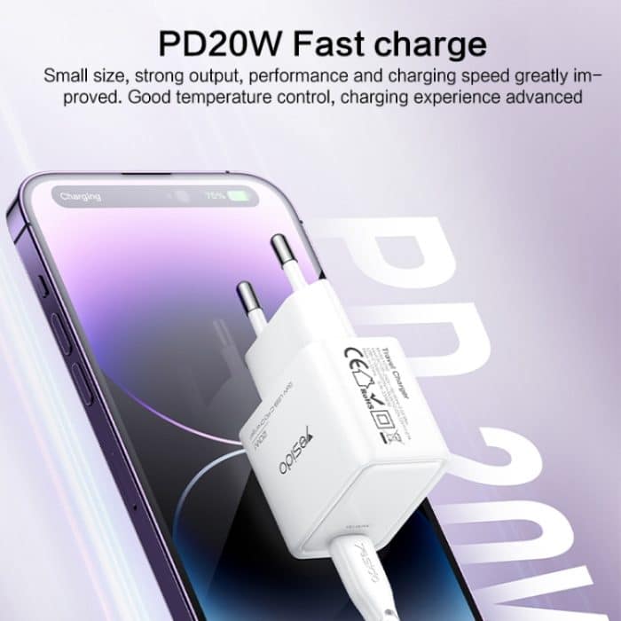 Yesido YC60 PD20W Single-Port-Typ-C-GaN-Ladegerät, EU-Stecker – Bild 2