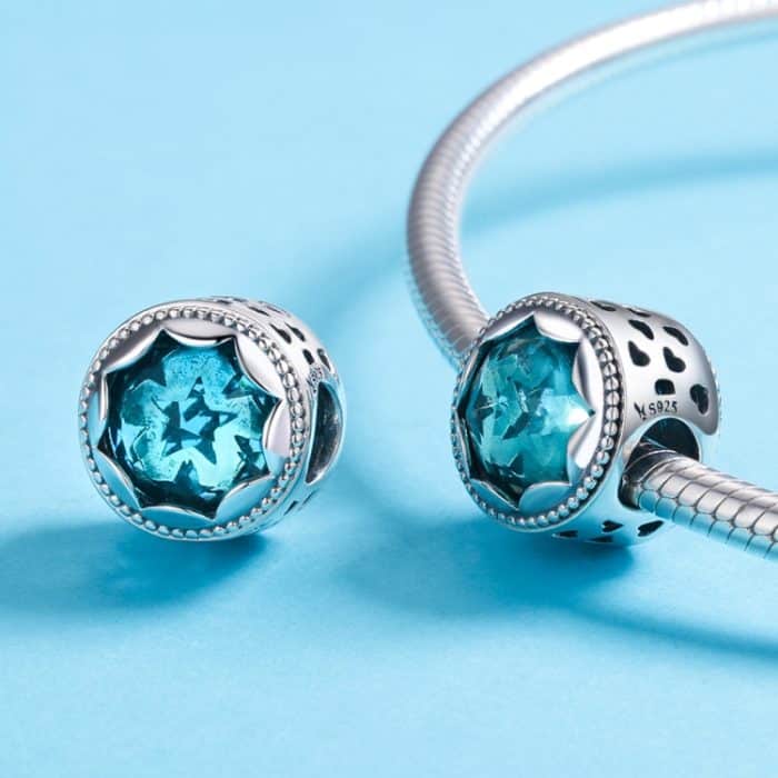 S925 Sterling Silber Mysterious Star Octagon Perlen DIY Armband Halskette Zubehör – Bild 7