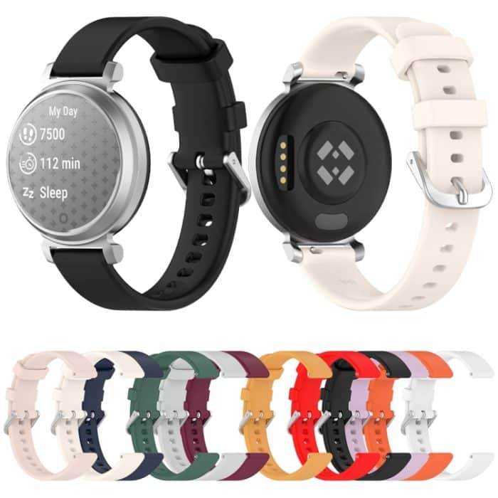 14 mm silbernes Silikon-Uhrenarmband mit Schnalle, For Garmin Lily 2 – Bild 2