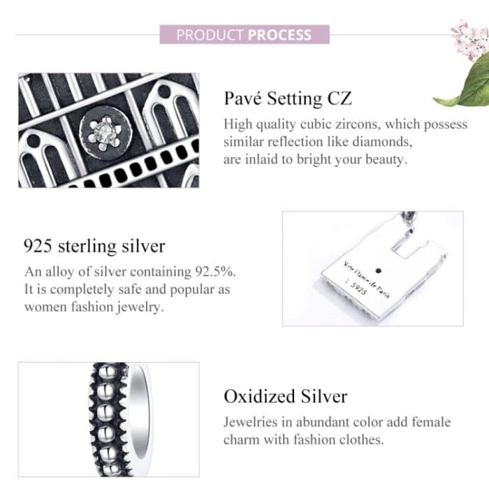 S925 Sterling Silber Notre Dame de Paris Pendent DIY Armband Halskette Zubehör – Bild 4