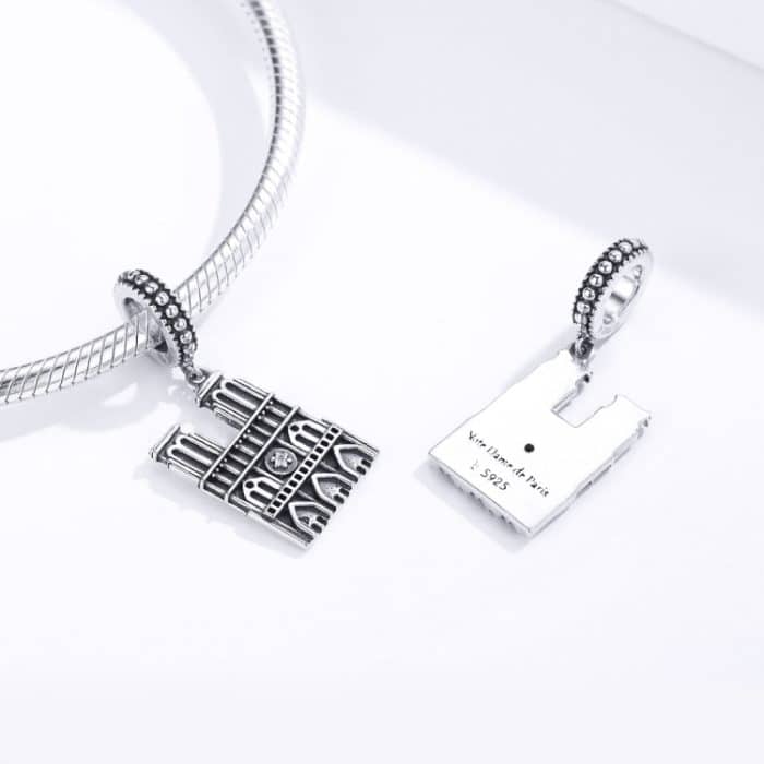 S925 Sterling Silber Notre Dame de Paris Pendent DIY Armband Halskette Zubehör – Bild 6