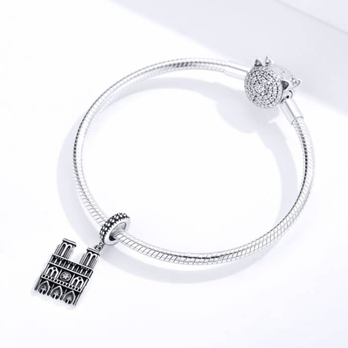 S925 Sterling Silber Notre Dame de Paris Pendent DIY Armband Halskette Zubehör – Bild 7