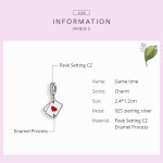 S925 Sterling Silber Rot Herz Ein Anhänger DIY Armband Halskette Zubehör – Bild 5