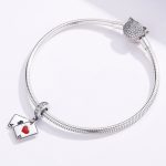 S925 Sterling Silber Rot Herz Ein Anhänger DIY Armband Halskette Zubehör – Bild 7