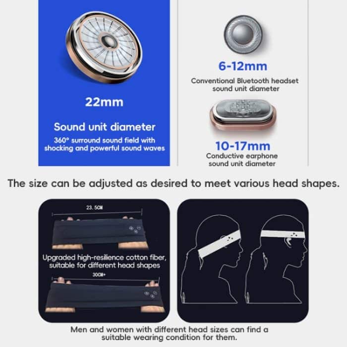 Mucro B01 Turban-Stil Kabelloses Bluetooth-Headset Sport-Stirnband – Bild 8