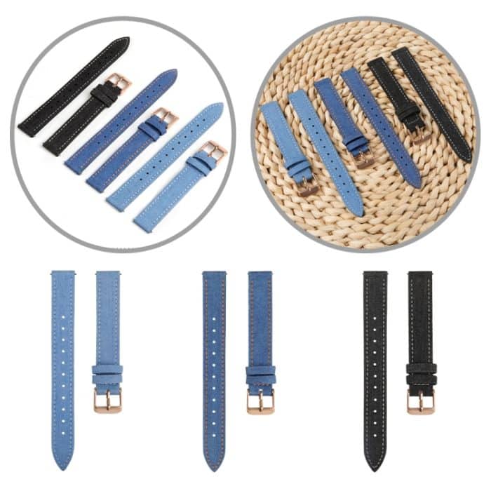 14 mm großes Uhrenarmband aus Leinengewebe und Leder, For Garmin Lily 2 – Bild 2