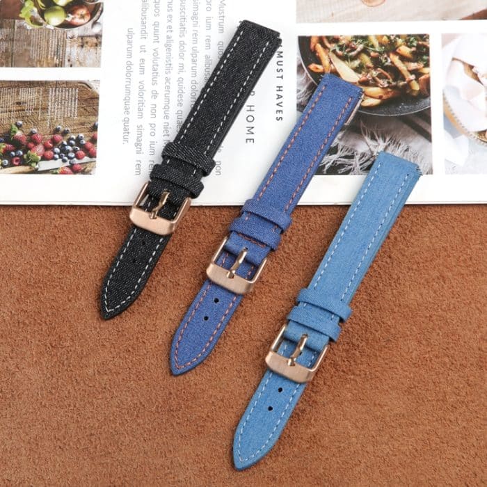 14 mm großes Uhrenarmband aus Leinengewebe und Leder, For Garmin Lily 2 – Bild 7