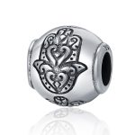 S925 Sterling Silber Fatima Hand Perlen DIY Armband Halskette Zubehör