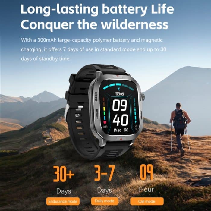 ZW66 2,01 Zoll BT5.1 Fitness Wellness Smart Watch, unterstützt Bluetooth-Anruf-/Schlaf-/Blutsauerstoff-/Herzfrequenz-/Blutdruck-Gesundheitsmonitor – Bild 9