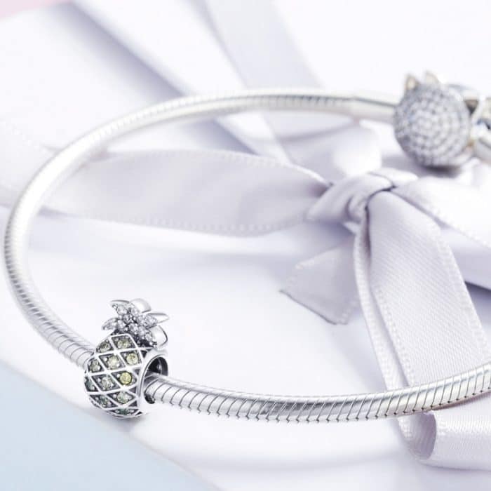 S925 Sterling Silber Sommer Ananas Perlen DIY Armband Halskette Zubehör – Bild 6