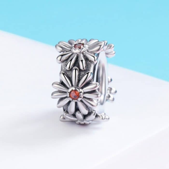 S925 Sterling Silber Gänseblümchen Kranz Perlen DIY Armband Halskette Zubehör – Bild 2
