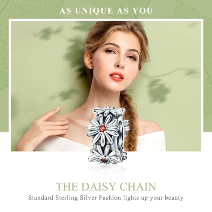 S925 Sterling Silber Gänseblümchen Kranz Perlen DIY Armband Halskette Zubehör – Bild 3