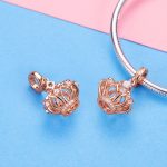 S925 Sterling Silber Anhänger Roségold Krone DIY Halskette Zubehör – Bild 6