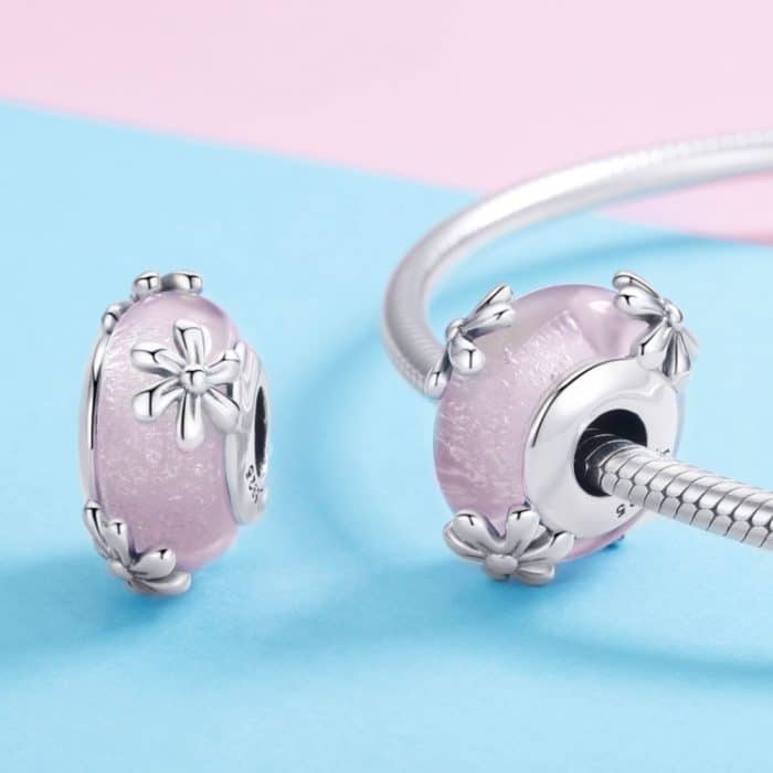 S925 Sterling Silber Frühlingsblumen Perlen DIY Armband Halskette Zubehör – Bild 6