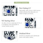 S925 Pure Silver DIY Armband Zubehör Pflanze Blue Daisy Spacer – Bild 4