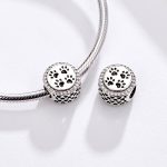 S925 Sterling Silber Schwarz Pet Paw Print Perlen DIY Armband Halskette Zubehör – Bild 6