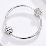 S925 Sterling Silber Schwarz Pet Paw Print Perlen DIY Armband Halskette Zubehör – Bild 7