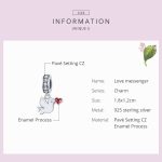 S925 Sterling Silber Liebe fliegende Taube Anhänger DIY Armband Halskette Zubehör – Bild 5