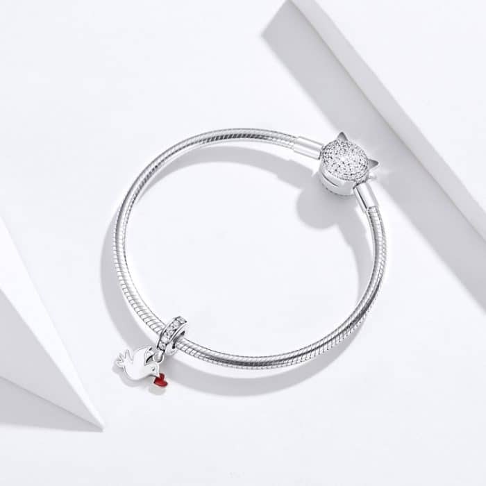 S925 Sterling Silber Liebe fliegende Taube Anhänger DIY Armband Halskette Zubehör – Bild 7