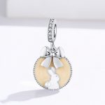 S925 Sterling Silber Bunny Runde Anhänger DIY Armband Halskette Zubehör – Bild 2