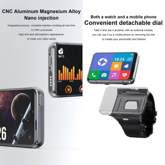 UNIWA DM200, 2,88 Zoll Android 9.0 Smartwatch-Telefon, MT6761 Quad Core, Netzwerk: 4G, 4GB+64GB – Bild 5