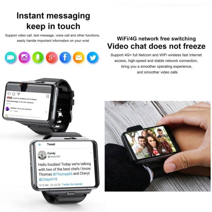 UNIWA DM200, 2,88 Zoll Android 9.0 Smartwatch-Telefon, MT6761 Quad Core, Netzwerk: 4G, 4GB+64GB – Bild 7