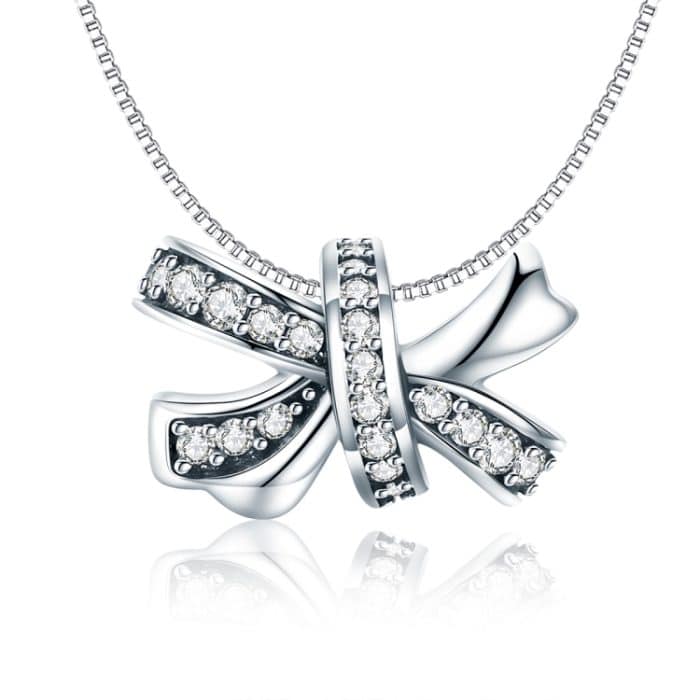 S925 Sterling Silber Sweet Bow Perlen DIY Armband Halskette Zubehör – Bild 5