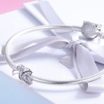 S925 Sterling Silber Sweet Bow Perlen DIY Armband Halskette Zubehör – Bild 7