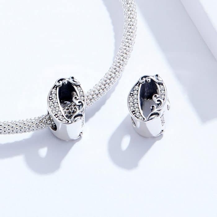 S925 Sterling Silber Relief Nummer Serie 0-9 Perlen DIY Armband Halskette Zubehör – Bild 5