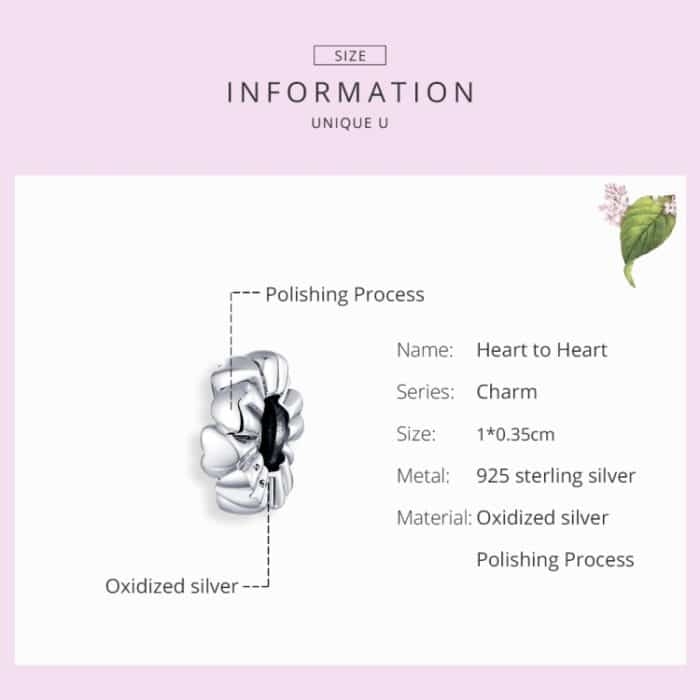 S925 Sterling Silber Herzform Perlen DIY Armband Halskette Zubehör – Bild 5