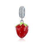 S925 Sterling Silber Perlen Erdbeer Anhänger lose Perlen DIY Armband Zubehör
