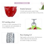 S925 Sterling Silber Perlen Erdbeer Anhänger lose Perlen DIY Armband Zubehör – Bild 2