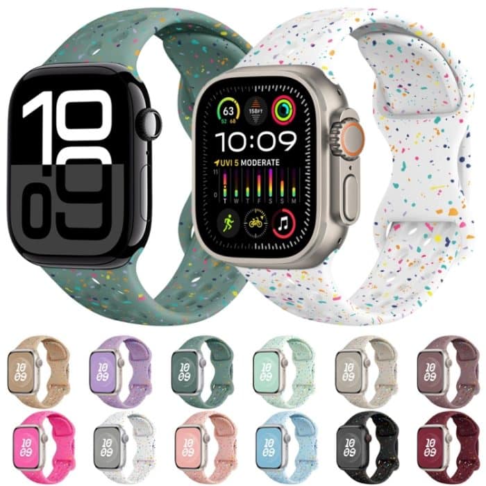 Loch-Stil, Schmetterlingsschnalle, Camouflage-Silikon-Uhrenarmband, For Apple Watch Series 10 46mm, For Apple Watch Series 10 42mm, For Apple Watch SE 2023 44mm, For Apple Watch SE 2023 40mm – Bild 2