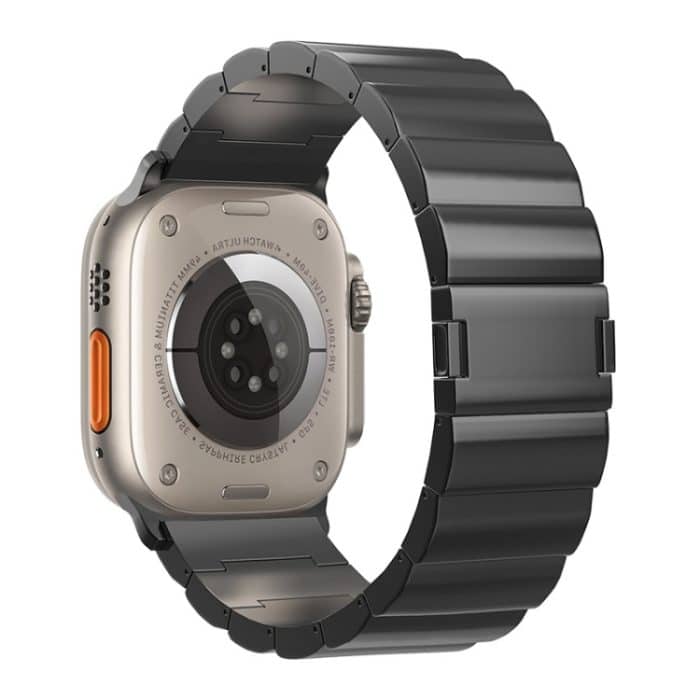 Uhrenarmband aus Titanmetall mit einer Perle und magnetischer Schnalle, For Apple Watch Series 10 46mm, For Apple Watch Series 10 42mm, For Apple Watch SE 2023 44mm, For Apple Watch SE 2023 40mm, For Apple Watch Ultra 2 49mm, For Apple Watch Series 9 4... – Bild 1