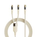 ROCK G20 2 in 1 5A USB-C/Typ-C auf USB-C/Typ-C+8 Pin transparentes Schnelllade-Datenkabel, Länge: 1,5 m