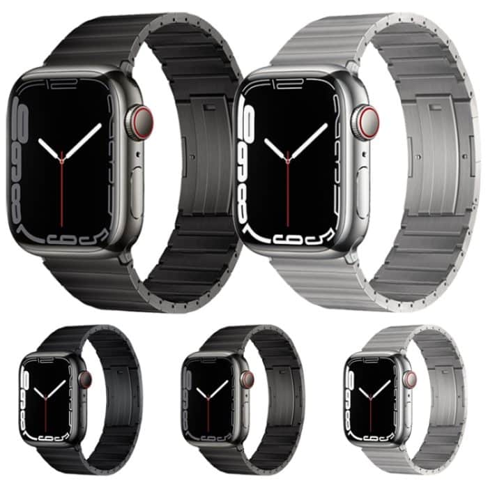 PG60 Uhrenarmband aus Titanmetall mit Einzelperle und Bambusgelenk, For Apple Watch Series 6 40mm, For Apple Watch Series 6 44mm, For Apple Watch Series 5 44mm, For Apple Watch Series 5 40mm, For Apple Watch Series 4 44mm, For Apple Watch Series 4 40mm... – Bild 2