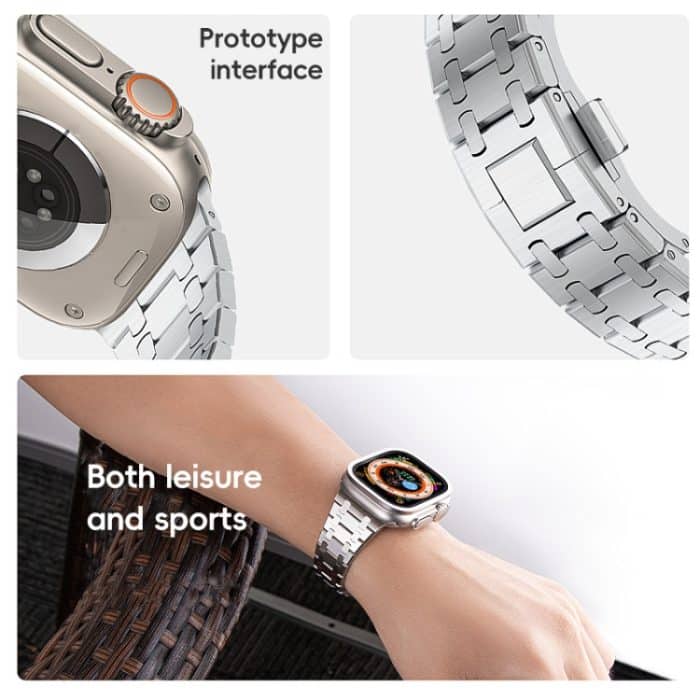 PG94 Dual-Link Modifiziertes Edelstahl-Uhrenarmband, For Apple Watch Series 5 44mm, For Apple Watch Series 5 40mm, For Apple Watch Series 4 44mm, For Apple Watch Series 4 40mm, For Apple Watch Series 3 38mm, For Apple Watch Series 3 42mm... – Bild 5