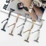 Uhrenarmband aus Metall mit Strasssteinen und Pfauenmotiv, For Apple Watch SE 2023 44mm, For Apple Watch SE 2023 40mm, For Apple Watch Ultra 2 49mm, For Apple Watch Series 9 45mm, For Apple Watch Series 9 41mm, For Apple Watch Ultra 49mm... – Bild 2