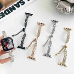 Uhrenarmband aus Metall mit Strasssteinen und Pfauenmotiv, For Apple Watch SE 2022 44mm, For Apple Watch Series 7 41mm, For Apple Watch Series 7 45mm, For Apple Watch SE 40mm, For Apple Watch SE 44mm, For Apple Watch Series 6 40mm... – Bild 3