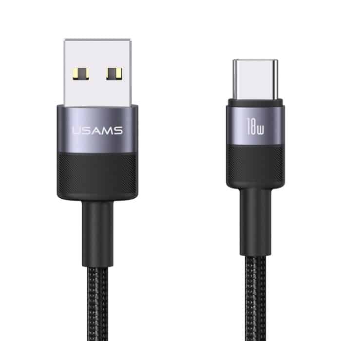 USAMS SJ718 3A USB auf USB-C/Typ-C Datenkabel aus Aluminiumlegierung, Länge: 1,2 m – Bild 1