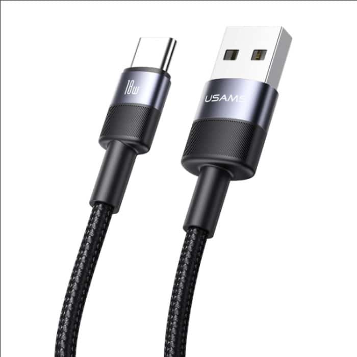 USAMS SJ718 3A USB auf USB-C/Typ-C Datenkabel aus Aluminiumlegierung, Länge: 1,2 m – Bild 2